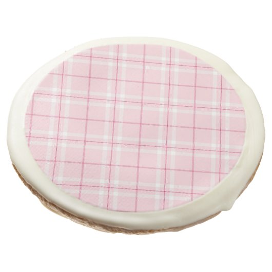 Light Pink Plaid Sugar Cookie (Angled)
