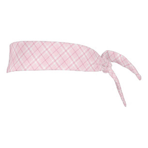 Light Pink Plaid Tie Headband