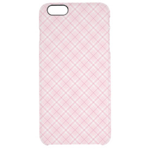 Light Pink Plaid Clear iPhone 6 Plus Case