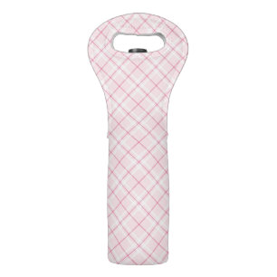 Light Pink Plaid Wine Bag