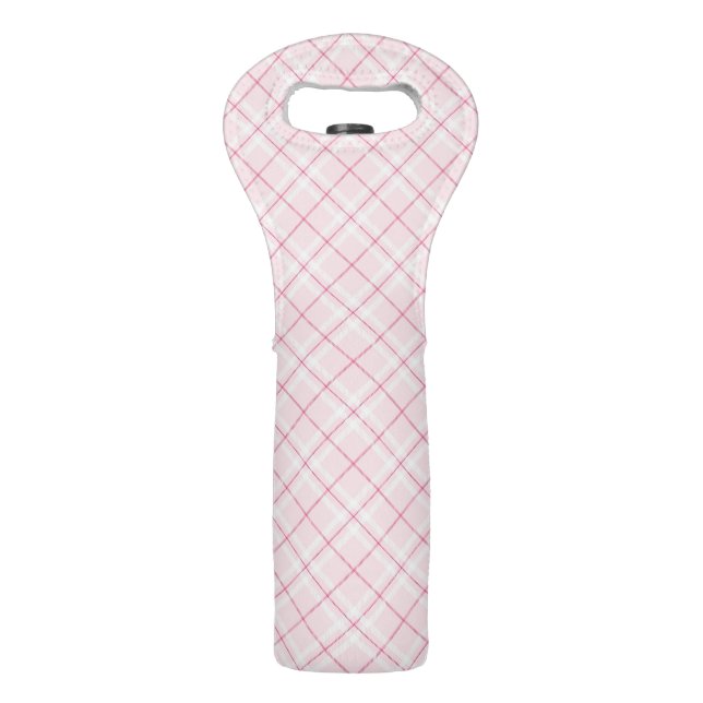 Light Pink Plaid Wine Bag (Front)