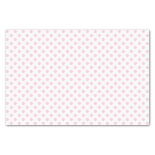 Light Pink Polka Dot on White Tissue Paper