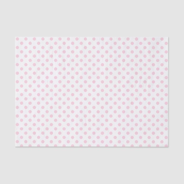 Light Pink Polka Dot on White Tissue Paper (Front)