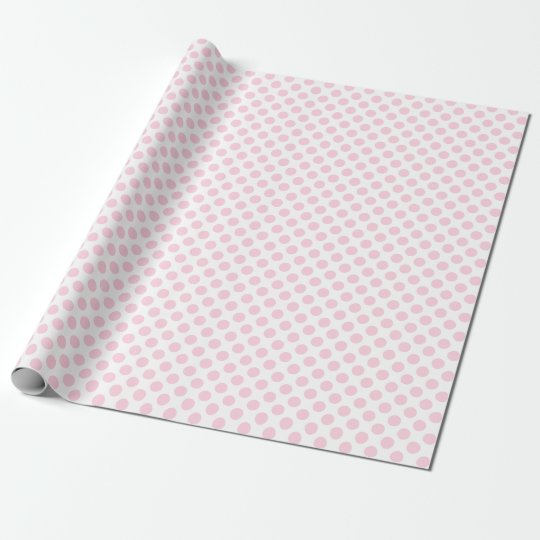 light pink polka dots wrapping paper