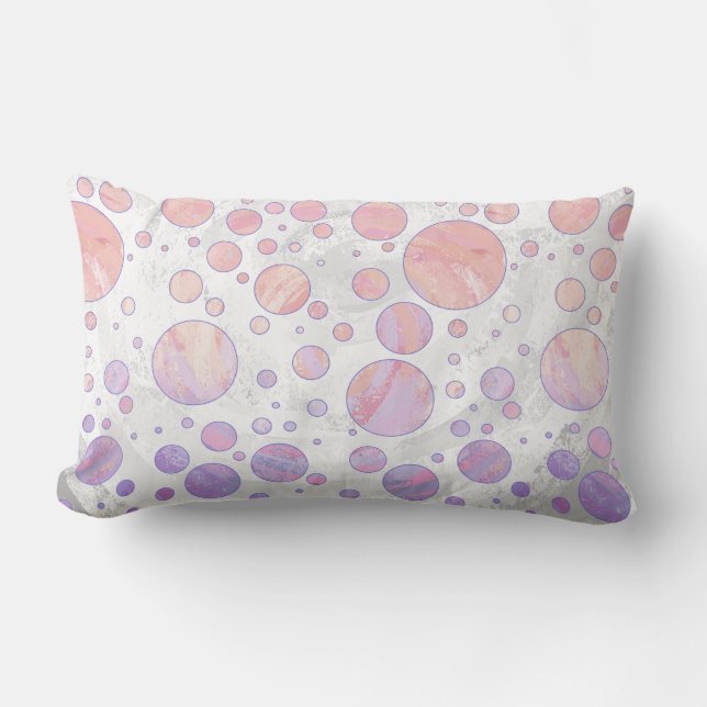 Light Pink Polka Dot Pattern Lumbar Pillow (Front)