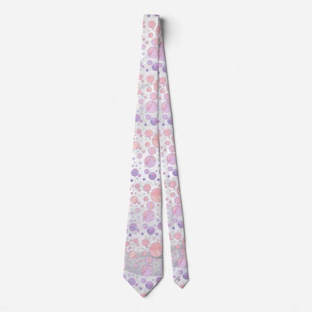 Light Pink Polka Dot Pattern Neck Tie (Front)