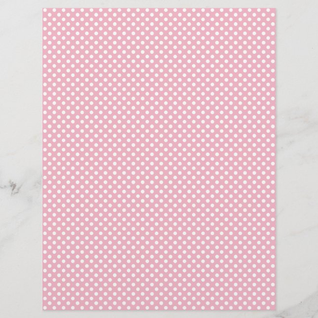 Light Pink Polka Dot Scrapbook Paper (Front)