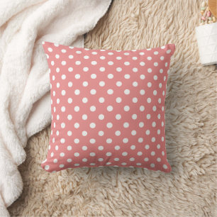 Light pink Polka dots Throw Pillow