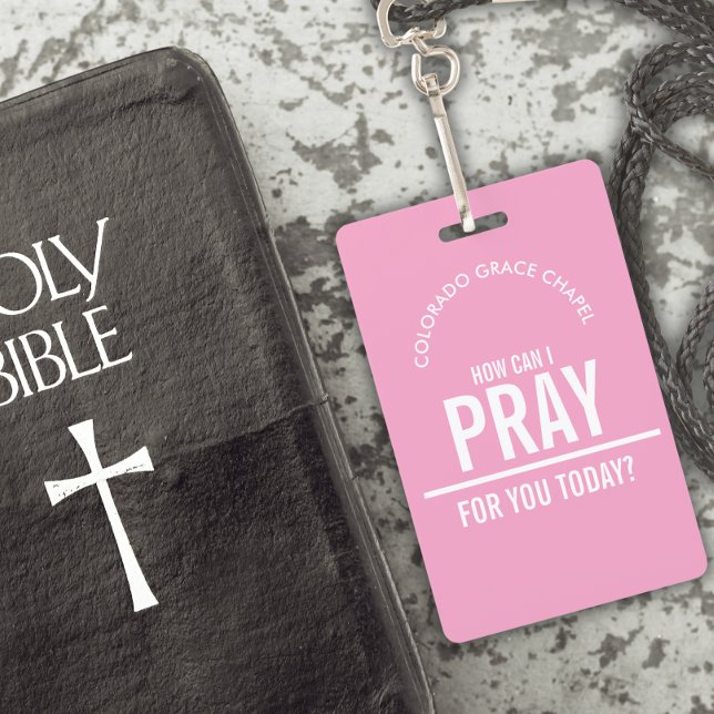 Light Pink prayer church volunteers id badge (Creator Uploaded)