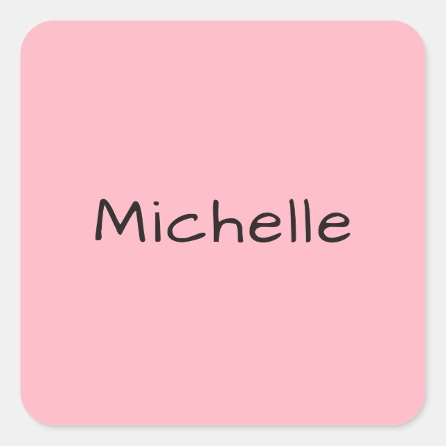 Light Pink Professional Unique Casual Handwriting Square Sticker (Front)