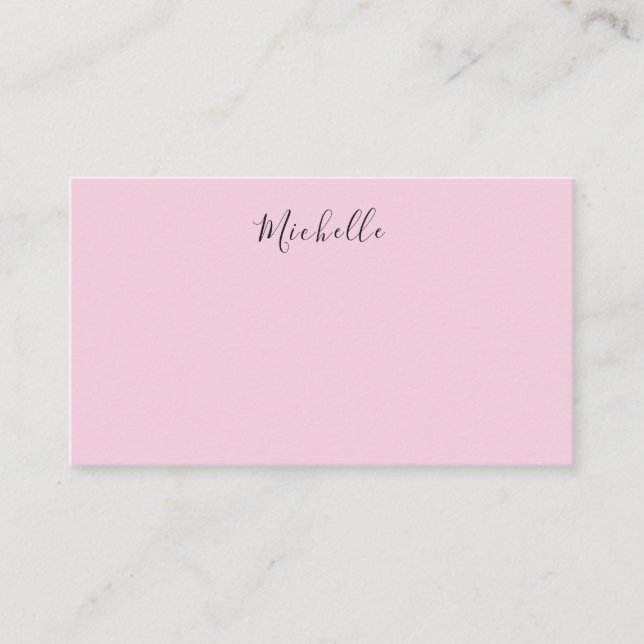 Light Pink Professional Unique Classic Handwriting Enclosure Card (Front)