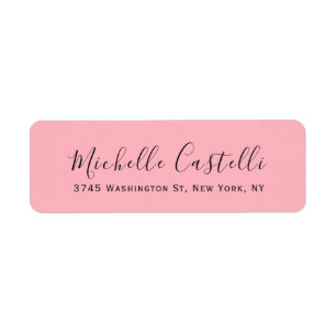 Light Pink Professional Unique Classic Handwriting Label