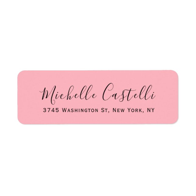 Light Pink Professional Unique Classic Handwriting Label (Front)