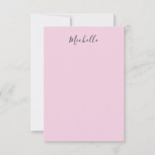 Light Pink Professional Unique Classic Handwriting Note Card