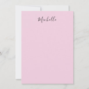 Light Pink Professional Unique Classic Handwriting Note Card
