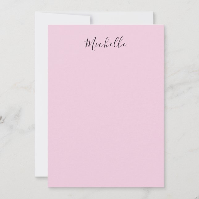 Light Pink Professional Unique Classic Handwriting Note Card (Front)