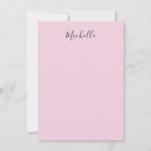 Light Pink Professional Unique Classic Handwriting Note Card