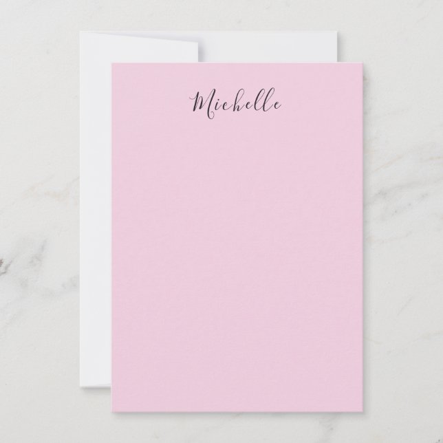Light Pink Professional Unique Classic Handwriting Note Card (Front)