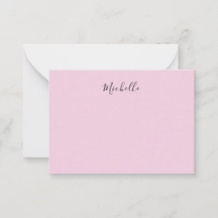 Light Pink Professional Unique Classic Handwriting Note Card