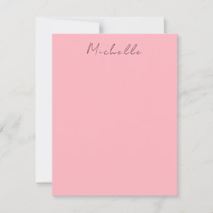 Light Pink Professional Unique Classic Handwriting Note Card