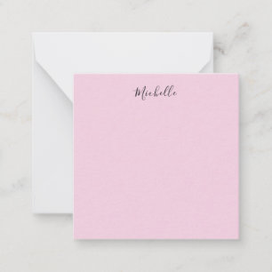 Light Pink Professional Unique Classic Handwriting Note Card