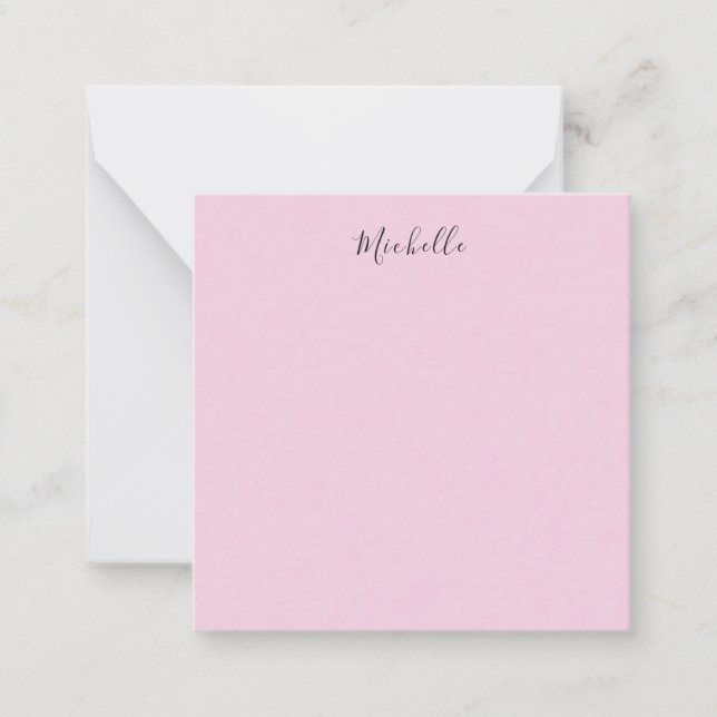 Light Pink Professional Unique Classic Handwriting Note Card (Front)