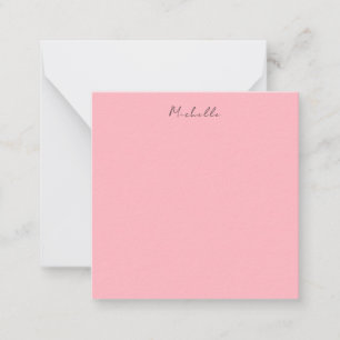 Light Pink Professional Unique Classic Handwriting Note Card