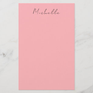 Light Pink Professional Unique Classic Handwriting Stationery