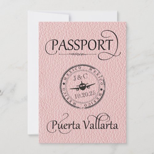 Light Pink Puerta Vallarta Passport Save The Date