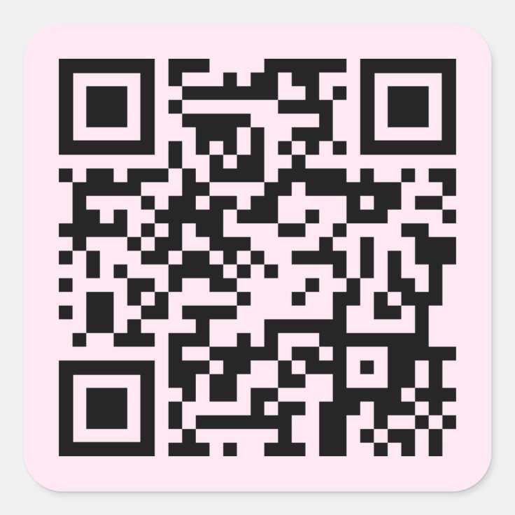 Light pink QR code Square Sticker | Zazzle