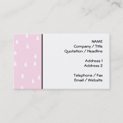 Light pink rain pattern. White and pink. Business Card Templates