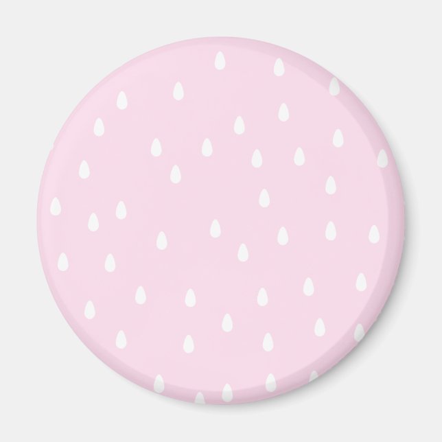 Light pink rain pattern. White and pink. Magnet (Front)