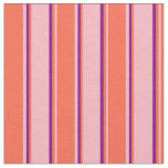 [ Thumbnail: Light Pink, Red, and Purple Lines Pattern Fabric ]