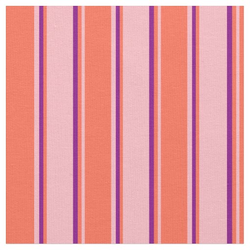 Light Pink, Red, and Purple Lines Pattern Fabric