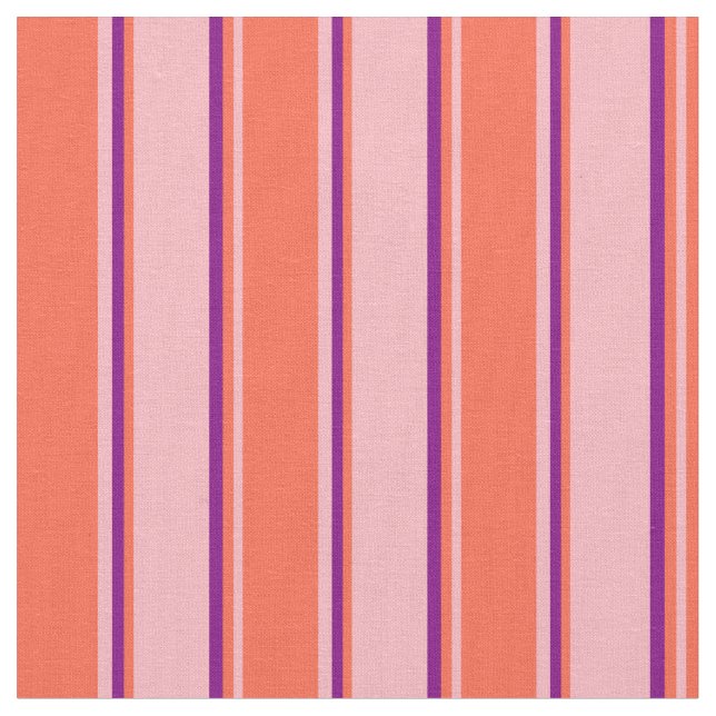 Light Pink, Red, and Purple Lines Pattern Fabric (Close Up)