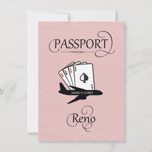 Light Pink Reno Passport Save the Date Card