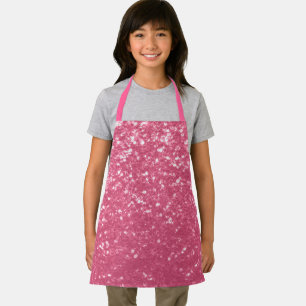 Light pink rose faux sparkles glitter apron
