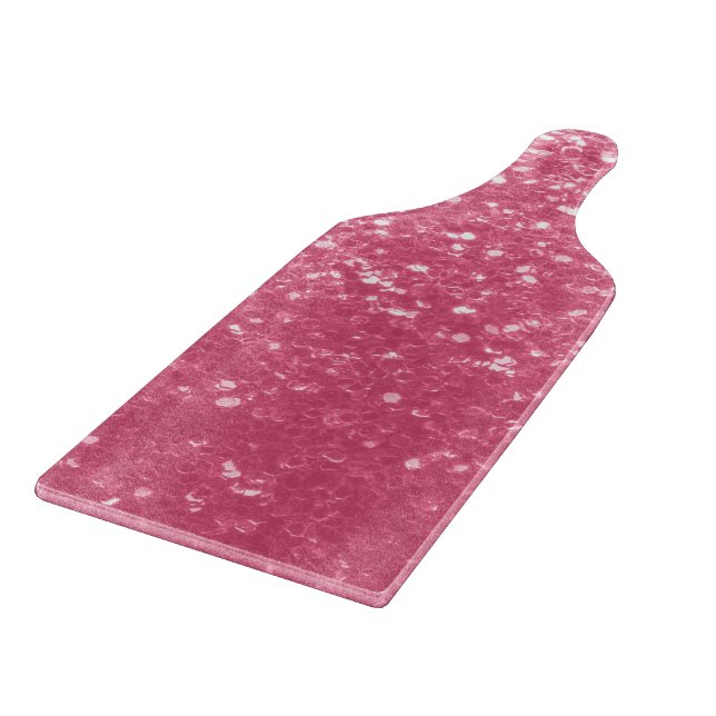 Light pink rose faux sparkles glitter cutting board (Corner)