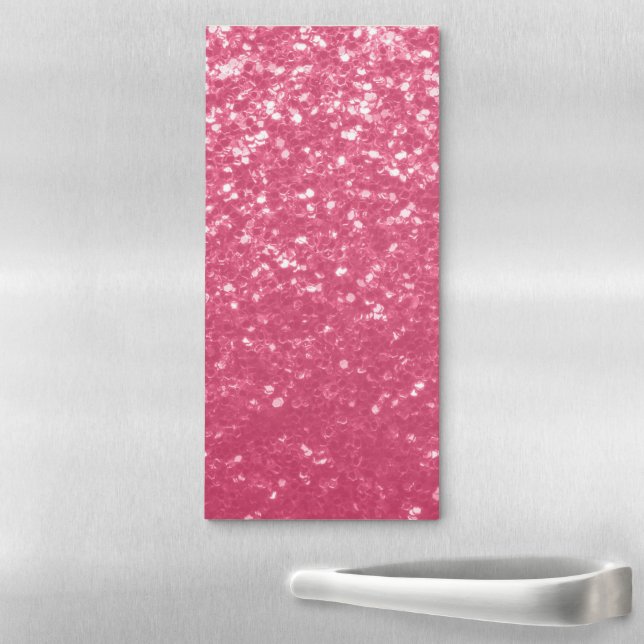 Light pink rose faux sparkles glitter magnetic notepad (In Situ)