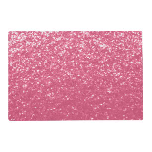 Light pink rose faux sparkles glitter placemat