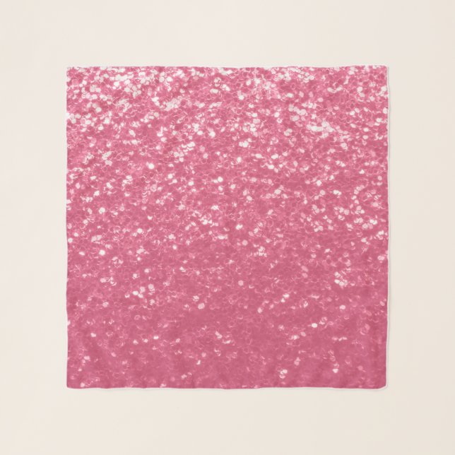 Light pink rose faux sparkles glitter scarf (Front)