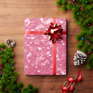Light pink rose faux sparkles glitter wrapping paper