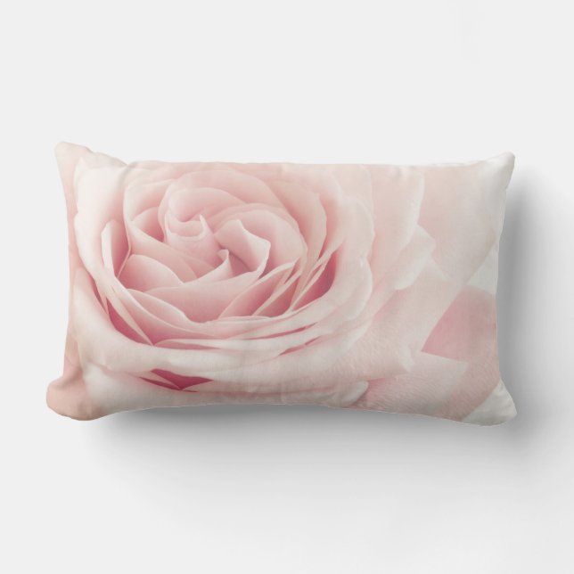 Light Pink Rose Flower - Roses Flowers Floral Lumbar Pillow (Front)