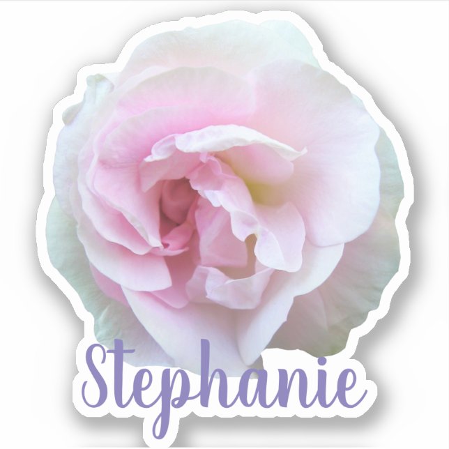 Light Pink Rose Name Sticker (Front)
