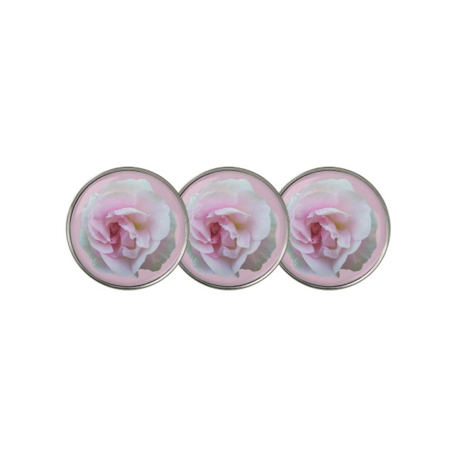 Light Pink Rose Pink Background Golf Ball Marker (3 Up)