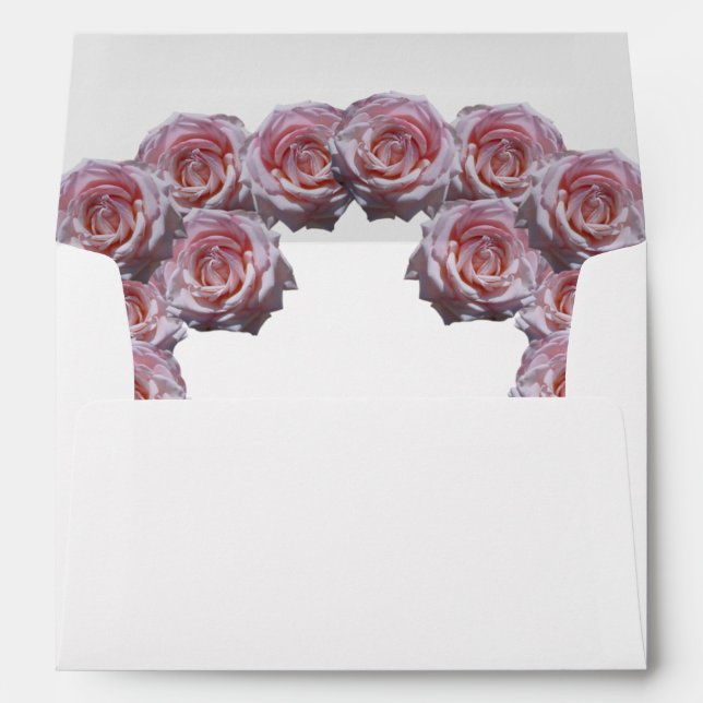 Light Pink Roses 5x7 Wedding Invitation  Envelope (Back (Bottom))