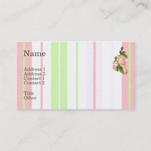 Light Pink Roses Business Card