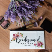 Light Pink Roses Floral Canvas Cosmetic Bag (Side)