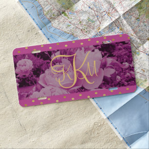 Light Pink Roses License Plate