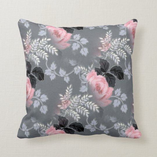 Light Pink Roses Throw Pillow